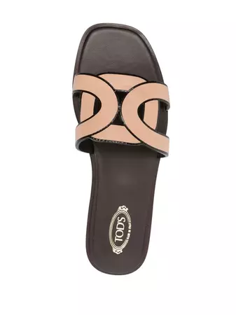 Tod's Leather Logo Strap Sandals