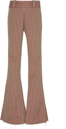 Alix of Bohemia Carnaby Striped Cotton Flared Pants Size: S