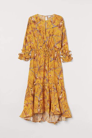 H&M+ Creped Maxi Dress - Yellow
