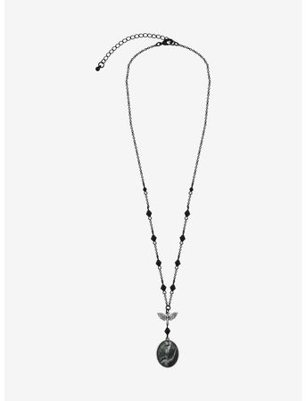 Social Collision Death Moth Rosary Necklace | Hot Topic