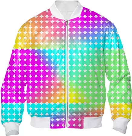 Trendy Bright Colorful Neon Rainbow Spotted Fashion Bomber Jacket – PAOM