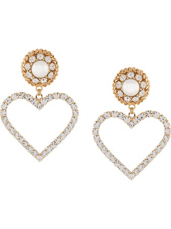 Alessandra Rich Oversized Heart Earrings - Farfetch