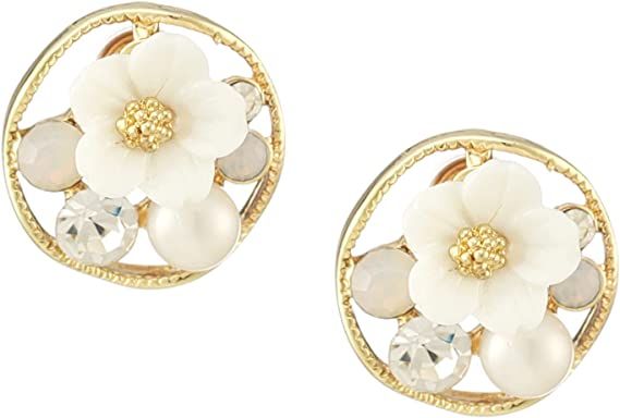 Amazon.com: Hacanmy White Flower Stud Earrings for Women, Aesthetic Flatback Vintage Jewelry Acrylic Floral Earrings, Comfortable Lightweight Gold Wire Studs for Girls trendy, (XS-009), 0.7inx0.7in: Clothing, Shoes & Jewelry
