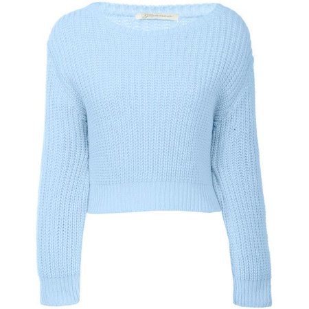 Light Blue Cropped Sweater