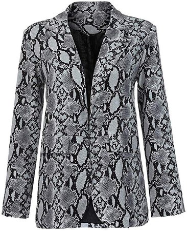 Amazon.com: Lmtime Women's Snakeskin Print Outwear Long Sleeve Coat Fashion Business Suits Blazers Jacket: Clothing