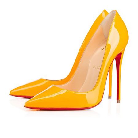 Christian louboutin Golden yellow patent leather heels