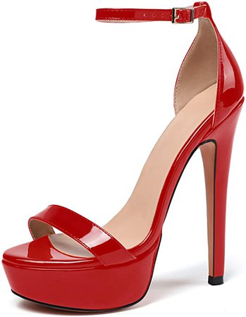 *clipped by @luci-her* Platform Sandals Ankle Strap 15cm Single Band Stiletto Sexy High Heel