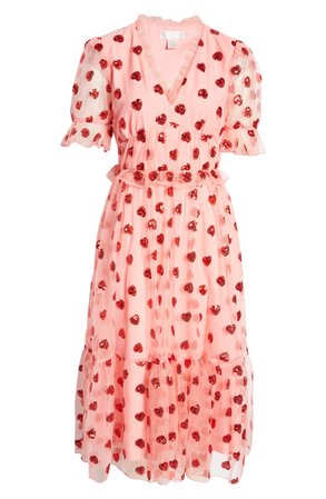 Rachel Parcell Sequin Heart Tulle Midi Dress | Nordstrom