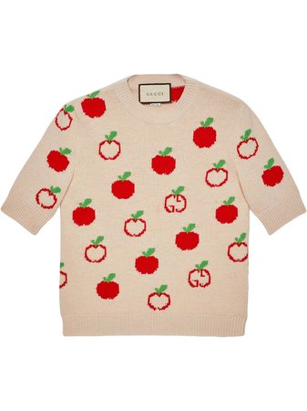 Gucci GG apple jacquard crew neck jumper