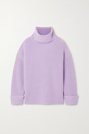 Alice + Olivia | Mel open-back ribbed wool-blend turtleneck sweater | NET-A-PORTER.COM