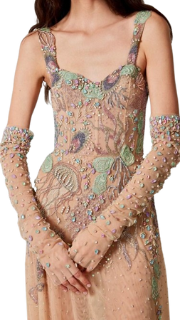 Gloved Seashell Dress Detail