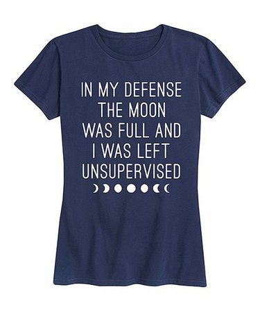 Instant Message Womens Navy The Moon Was Full Relaxed-Fit Tee - Women & Plus | Best Price and Reviews | Zulily