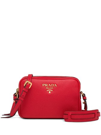 Prada logo-embellished shoulder bag red 1BH082VNOM2BBE - Farfetch