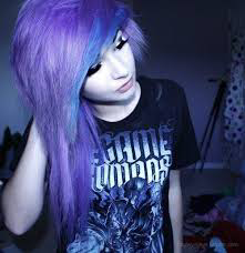 purple hair scene emo