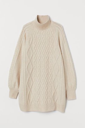 Cable-knit Sweater - Light beige - Ladies | H&M US