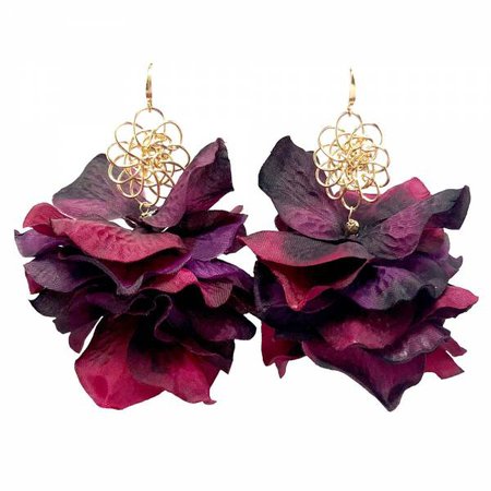 Peri Purple Floral Drop Earrings – Cassandra Collections