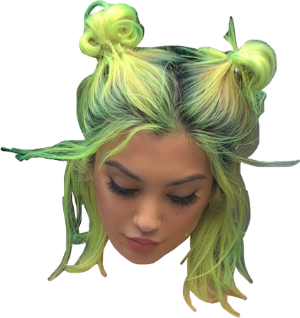 girl hair icon green fluorescente colourhair face grung...