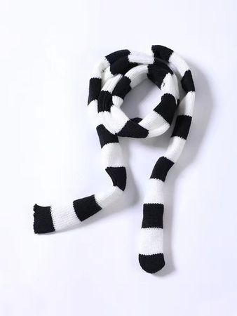 black and white skinny scarf