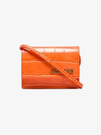 Jacquemus Orange Le Bello croc print leather cross body bag | Browns