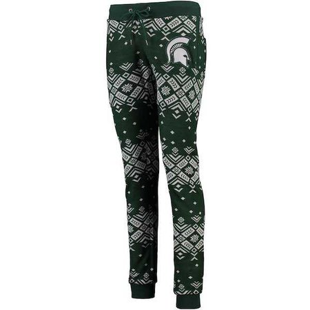 Michigan State Spartans Women's Holiday Ugly Sweater Pants - Green
