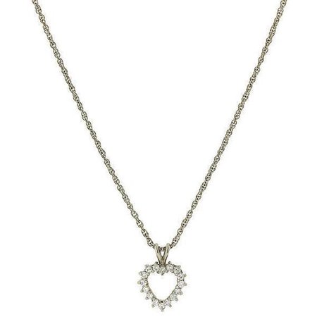 Silver-Tone Cubic Zirconia Heart Necklace