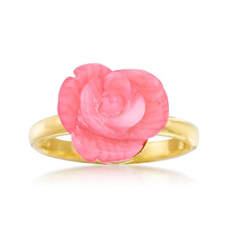 Ross-Simons Carved Pink Coral Rose Ring