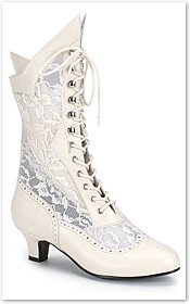 Ladies Victorian Boots - White Victorian Boots - Women's Victorian Boots - White Victorian Boots - 19th Century Ladies Boots
