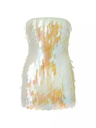 Shop The Attico Strapless Paillette-Embroidered Minidress | Saks Fifth Avenue