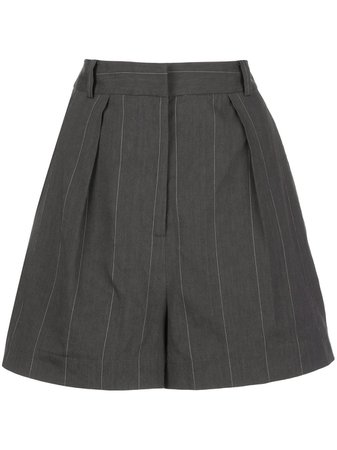 Tibi Isselin Stripe Pleated Shorts - Farfetch