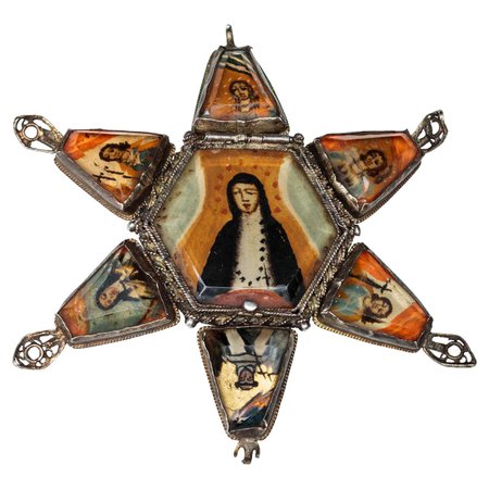 Antique Spanish Star Devotional Pendant For Sale at 1stDibs