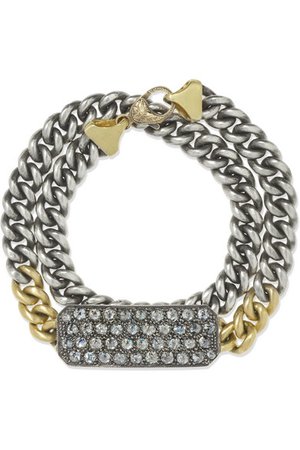Sylva & Cie | 18-karat gold, sterling silver and diamond bracelet | NET-A-PORTER.COM
