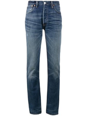 Re/Done X Cindy Crawford High-Rise Straight Leg Jeans - Farfetch
