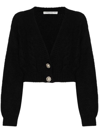 Alessandra Rich Cropped Cable Knit Cardigan - Farfetch