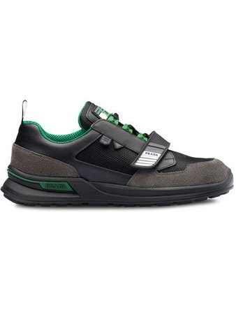 Prada Leather and technical fabric sneakers