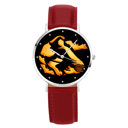 Women's Halloween Rune Watch Red Leather Strap 40mm