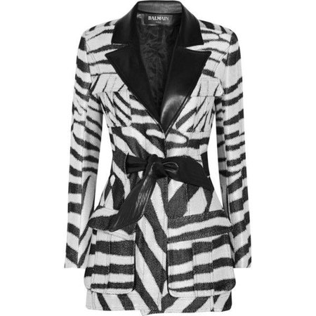 balmain zebra coat