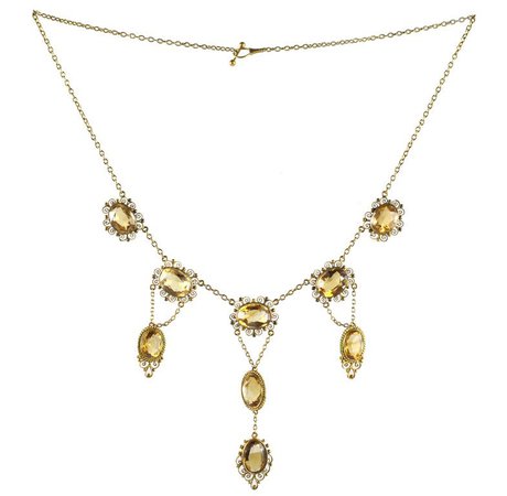 Antique Georgian Period Citrine Necklace For Sale at 1stdibs