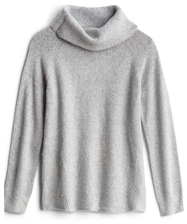 grey cowl neck sweater