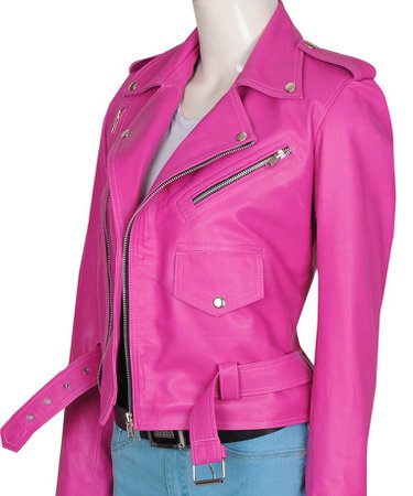 Hot pink leather jacket