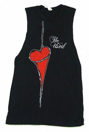 Used Hanging Heart Girls Juniors Black Tank Top T Shirt New Official Band | eBay