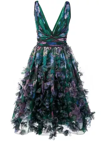 Marchesa Notte floral-appliquéd midi dress $795 - Buy Online AW18 - Quick Shipping, Price
