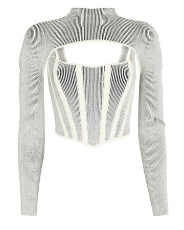 Dion Lee Pointelle Layered Jersey Corset Top | INTERMIX®