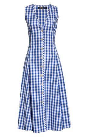 Polo Ralph Lauren Gingham A-Line Dress | blue white