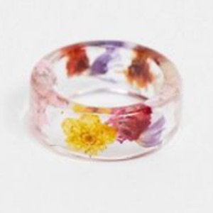 ASOS design ring with colourful flower pattern