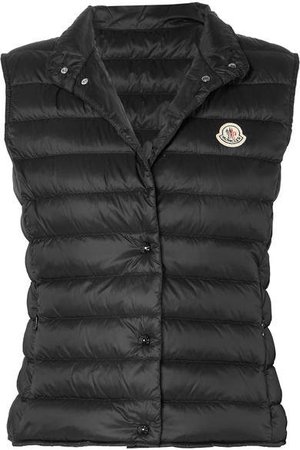 Quilted Shell Down Vest - Black