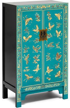 Teal and gold cabinet