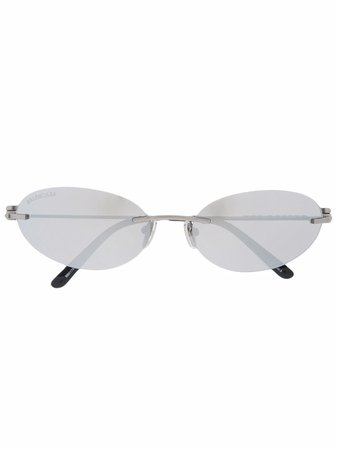 Balenciaga Eyewear rimless oval sunglasses - FARFETCH