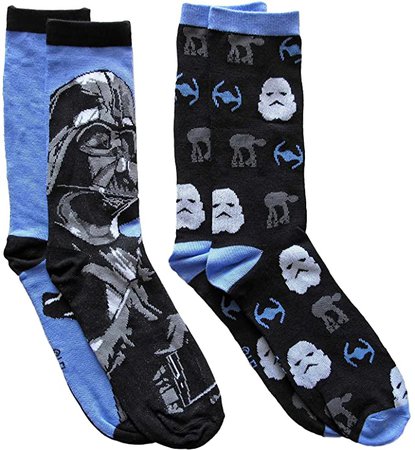 Amazon.com: Hyp Star Wars Darth Vader and Vehicles Men's Crew Socks 2 Pair Pack Shoe Size 6-12: Clothing