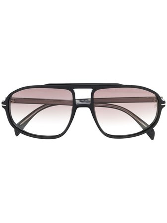 Eyewear By David Beckham Double Nose Bridge Aviator Sunglasses - Farfetch