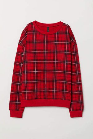 H&M+ Printed Sweatshirt - Red